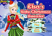 Vestir a Elsa con ropa de Navidad